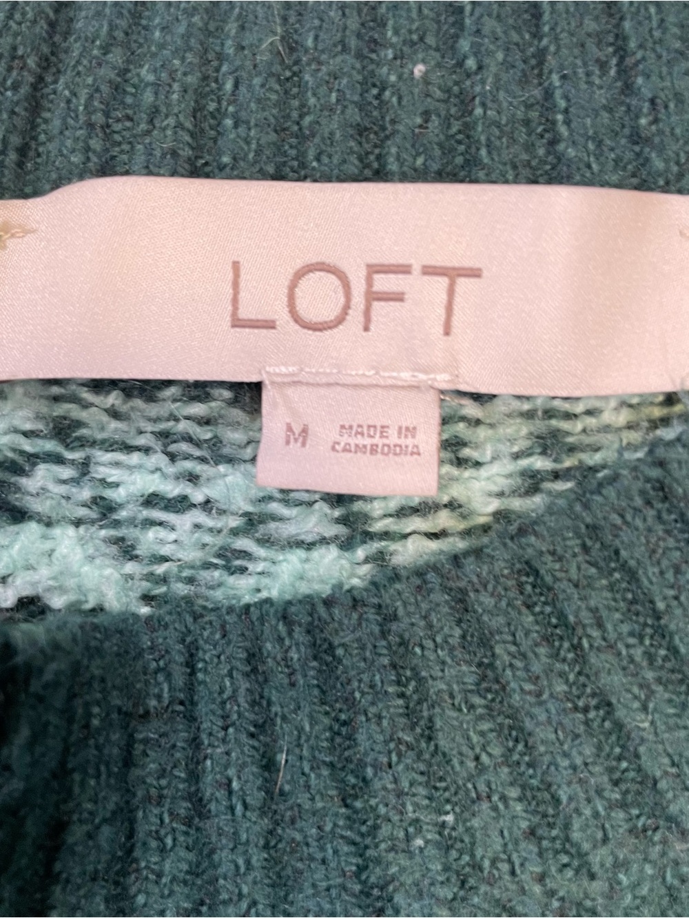 🌲 LOFT Forest Green Fair Isle Nordic Sweater | Size M - Picture 7 of 8